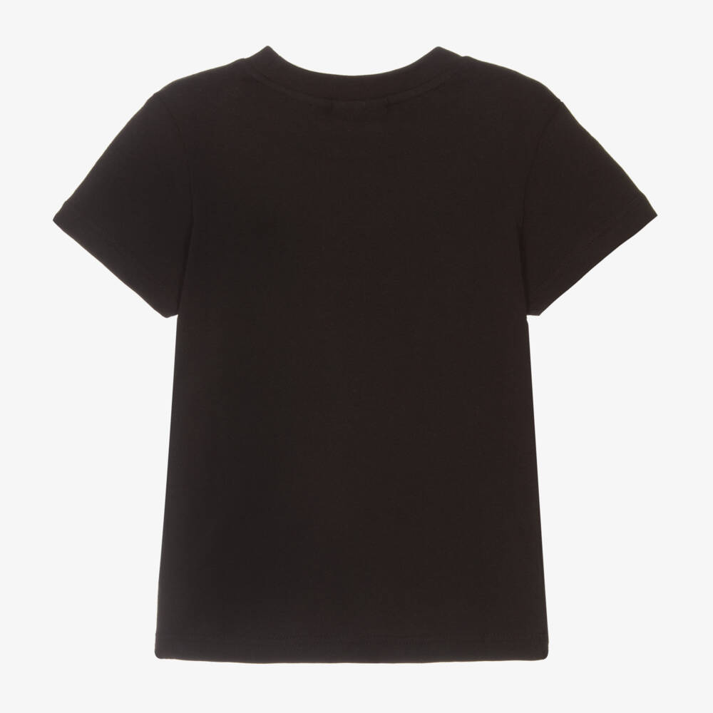 Lacoste-تيشيرت بشعار التمساح قطن عضوي لون أسود | Childrensalon