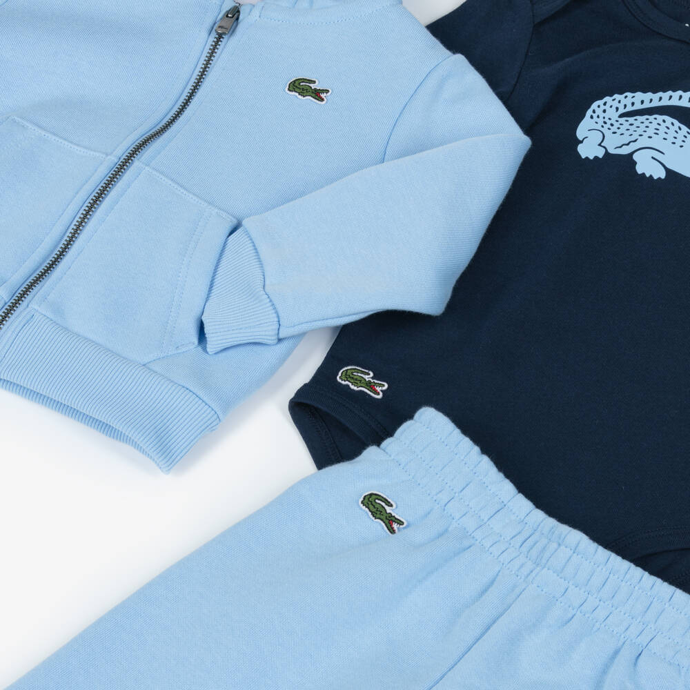 Lacoste-Blue Cotton Jersey Baby Tracksuit Set | Childrensalon