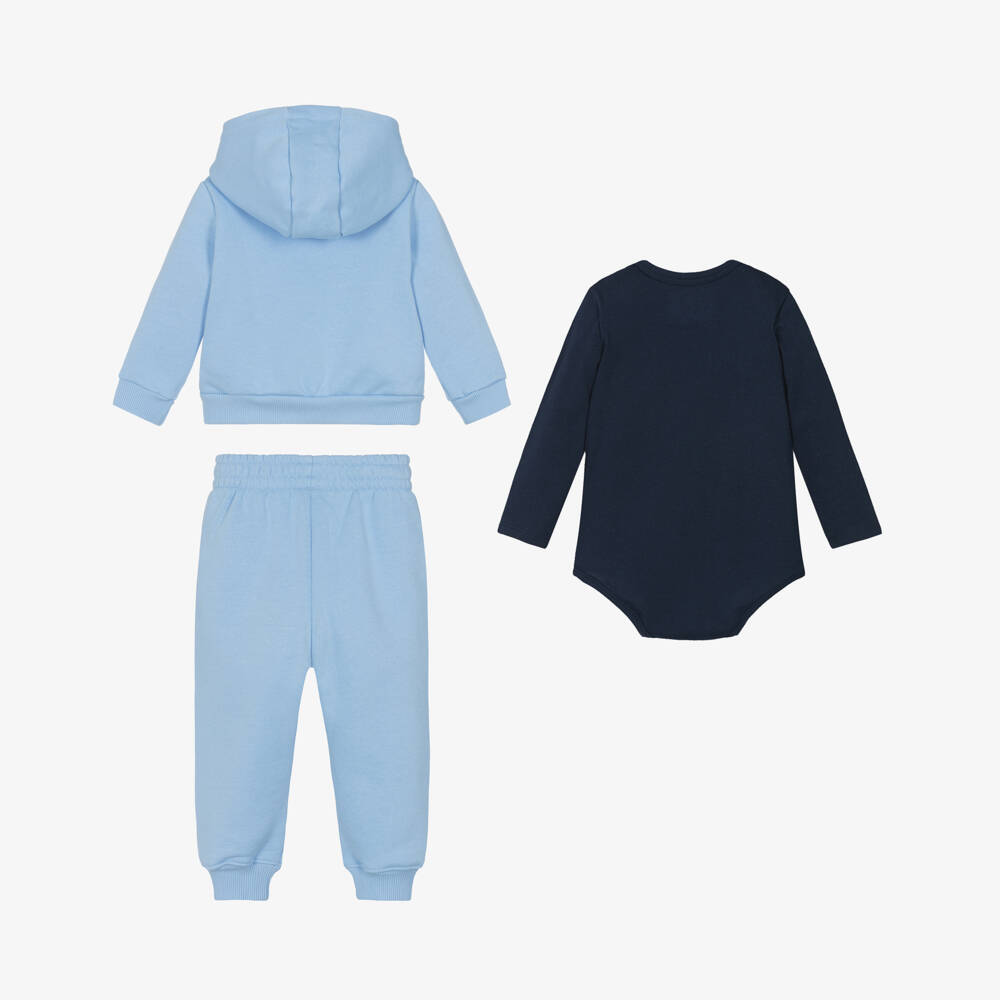 Lacoste-Blue Cotton Jersey Baby Tracksuit Set | Childrensalon