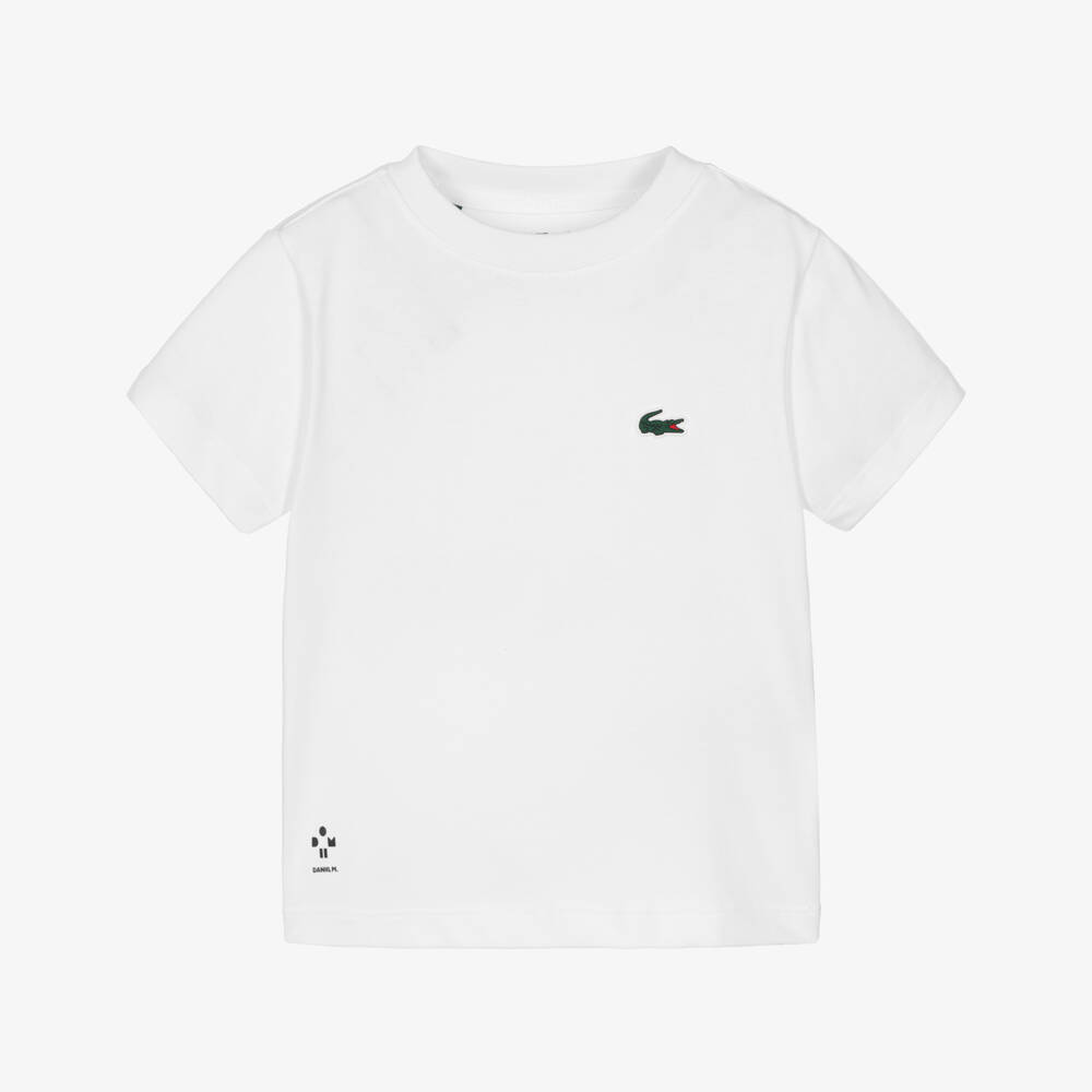 Lacoste-Boy's White Daniil Medvedev Logo T-Shirt | Childrensalon