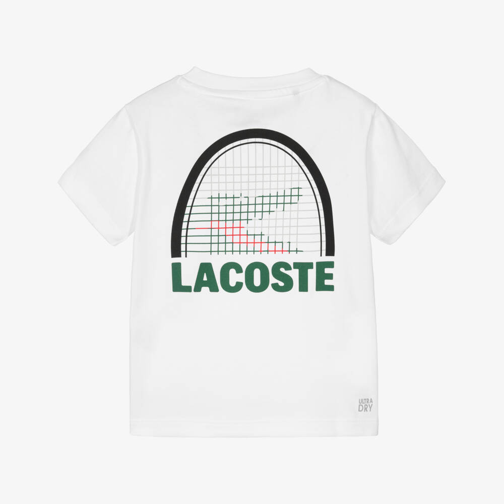 Lacoste-Boy's White Daniil Medvedev Logo T-Shirt | Childrensalon