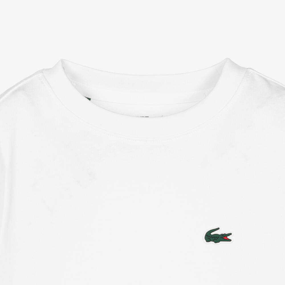 Lacoste-Boy's White Daniil Medvedev Logo T-Shirt | Childrensalon