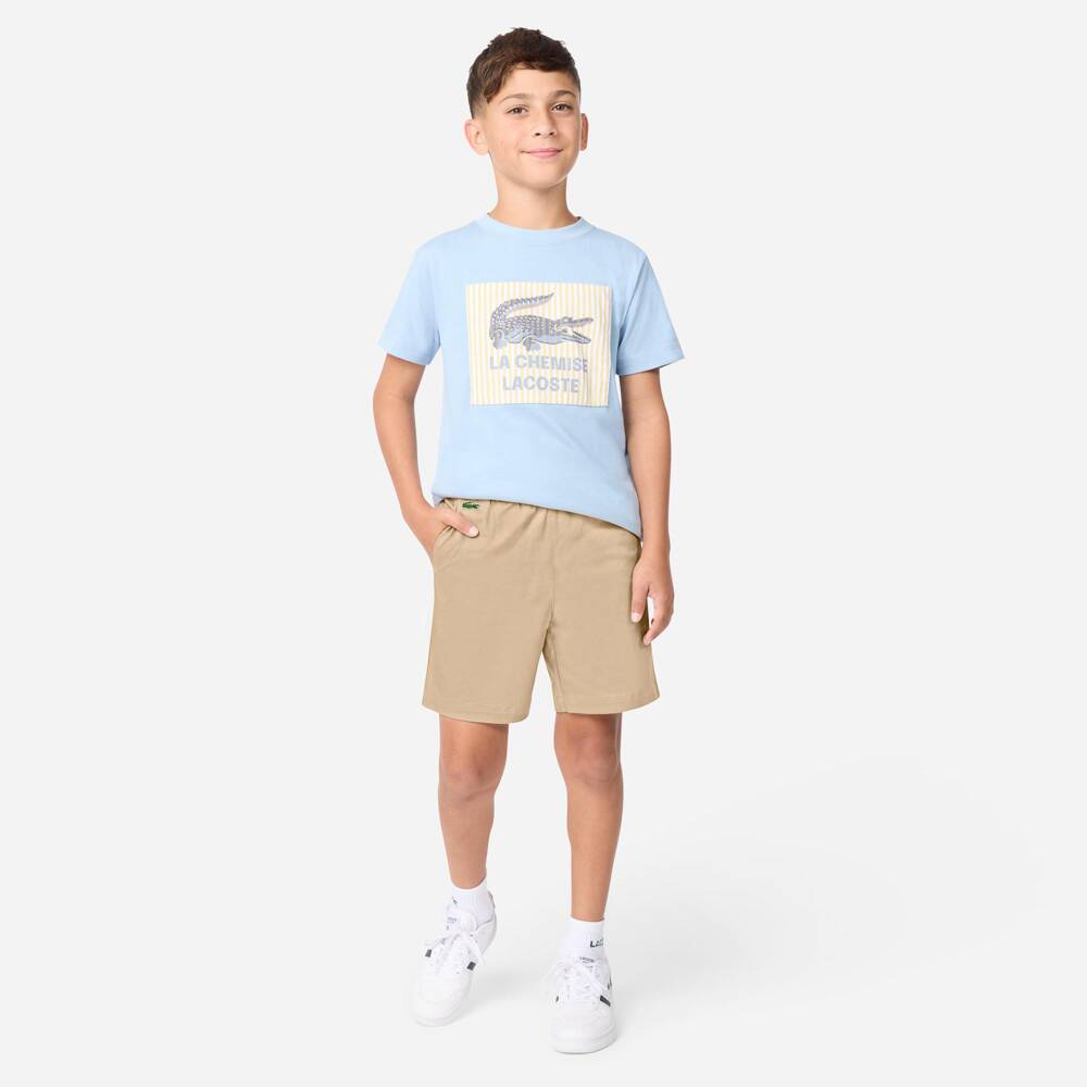 Lacoste-Шорты бежевые из хлопкового твила для мальчиков | Childrensalon