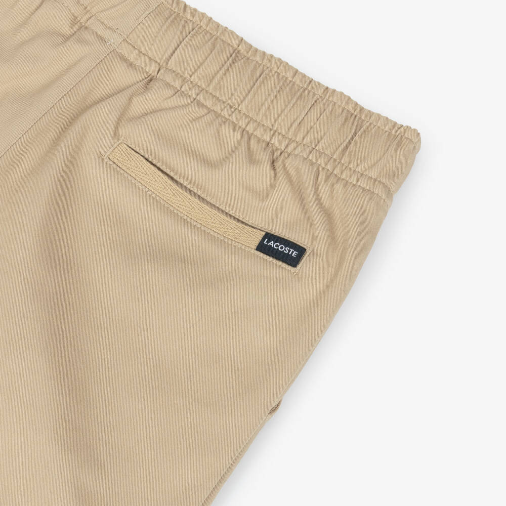 Lacoste-Шорты бежевые из хлопкового твила для мальчиков | Childrensalon