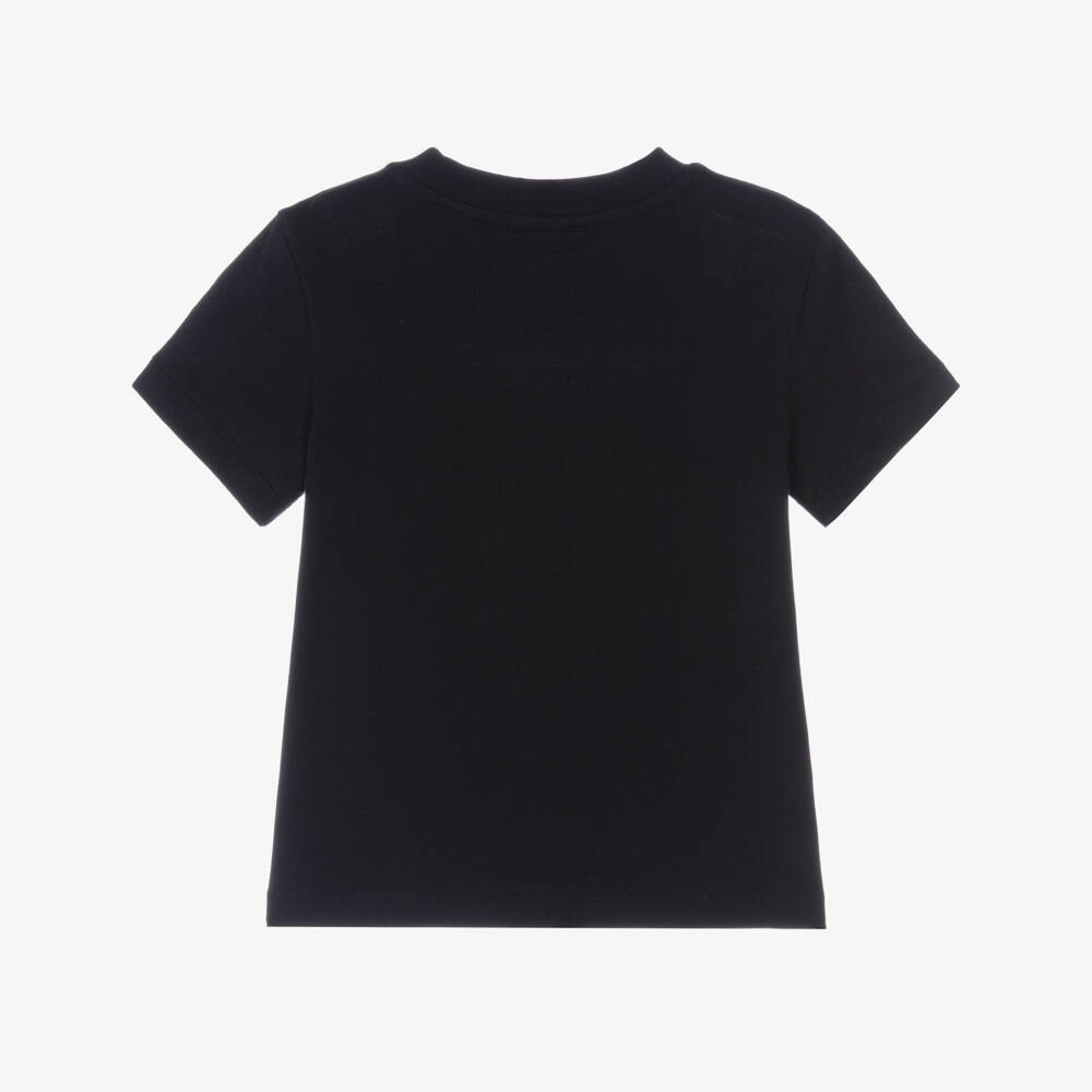 Lacoste-تيشيرت قطن بشعار التمساح لون أسود للأولاد | Childrensalon