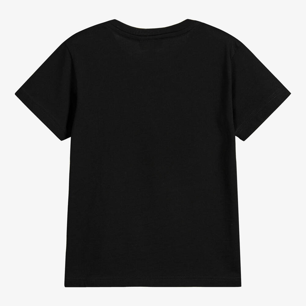 Lacoste-Boys Black Cotton Logo T-Shirt | Childrensalon