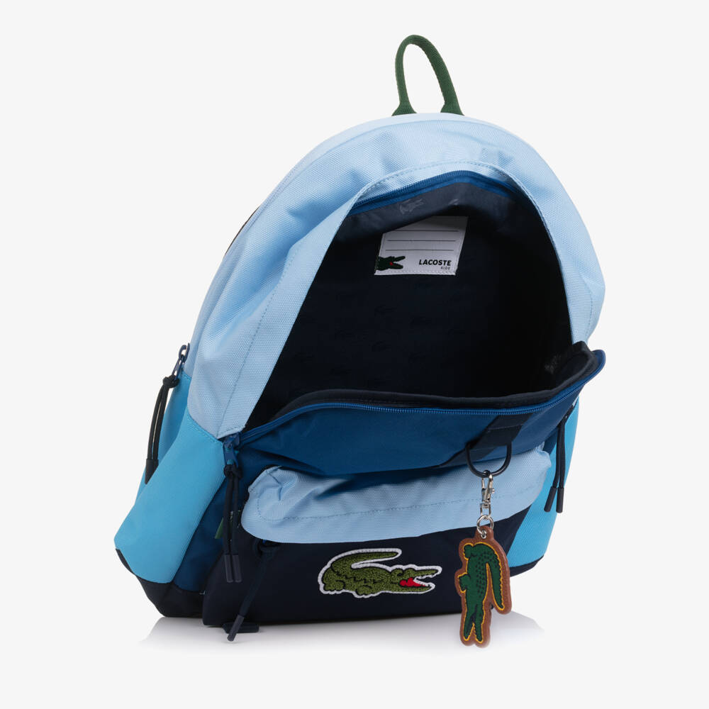 Lacoste-Рюкзак синий с логотипом крокодила для мальчиков (44см) | Childrensalon