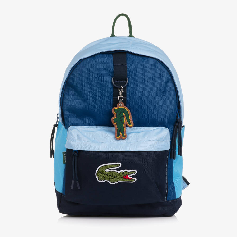 Lacoste-Boys Blue Backpack with Crocodile Logo (44cm) | Childrensalon
