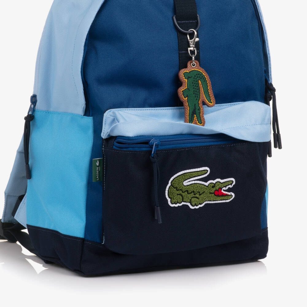 Lacoste-Рюкзак синий с логотипом крокодила для мальчиков (44см) | Childrensalon