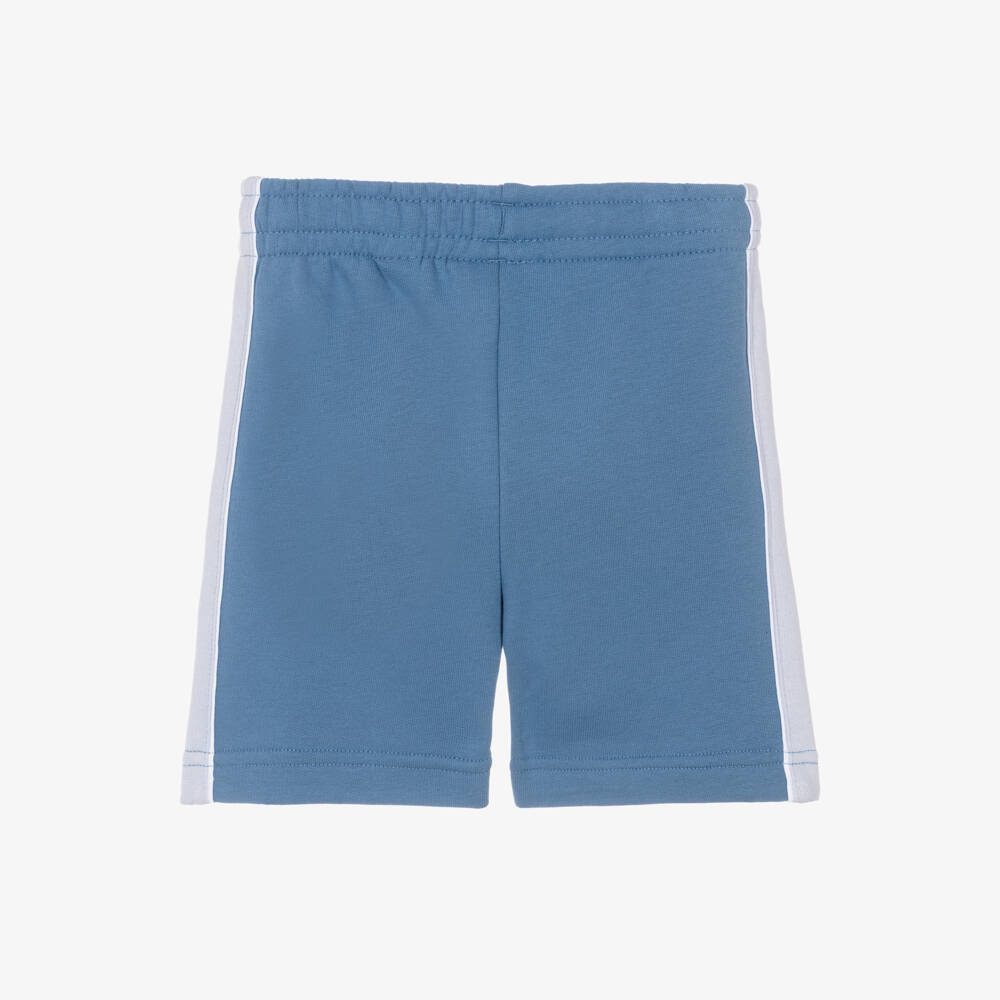 Lacoste-Boys Blue Cotton Jersey Shorts with Crocodile Logo | Childrensalon