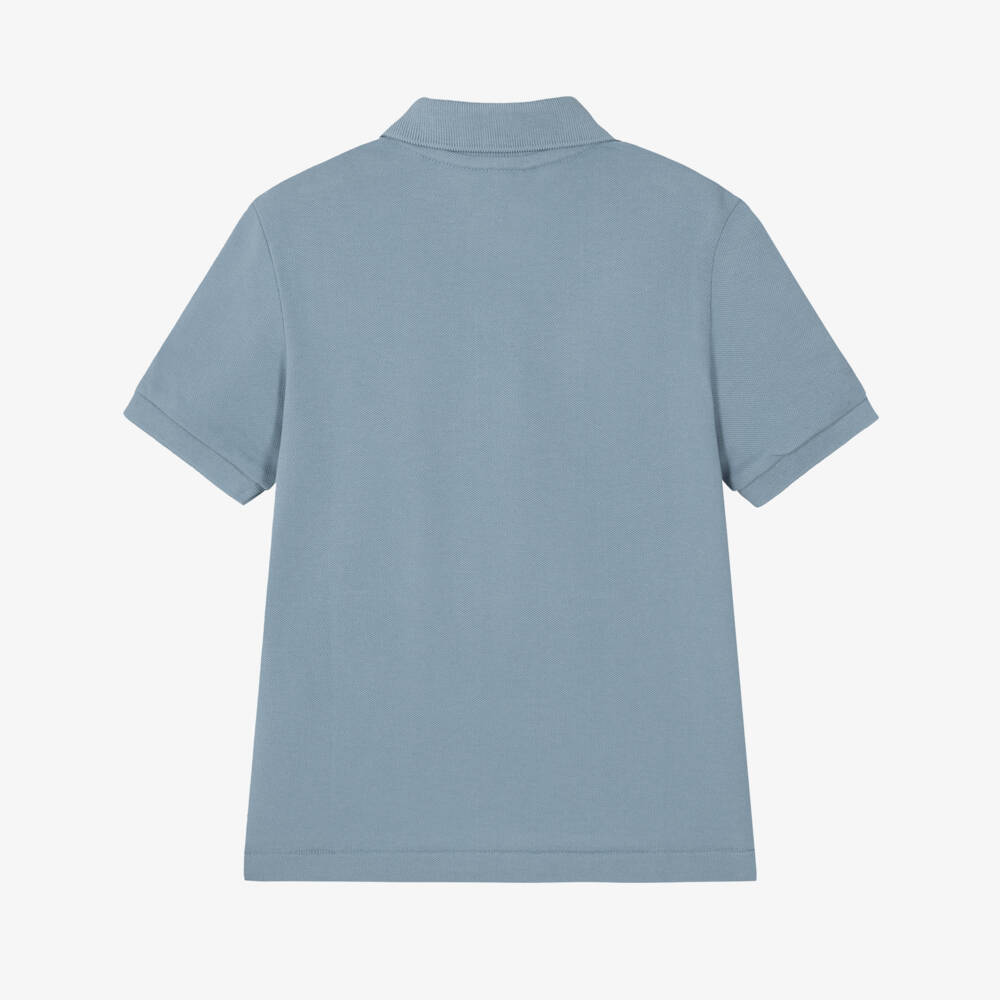Lacoste-Boys Blue Cotton Petit Piqué Polo Shirt | Childrensalon