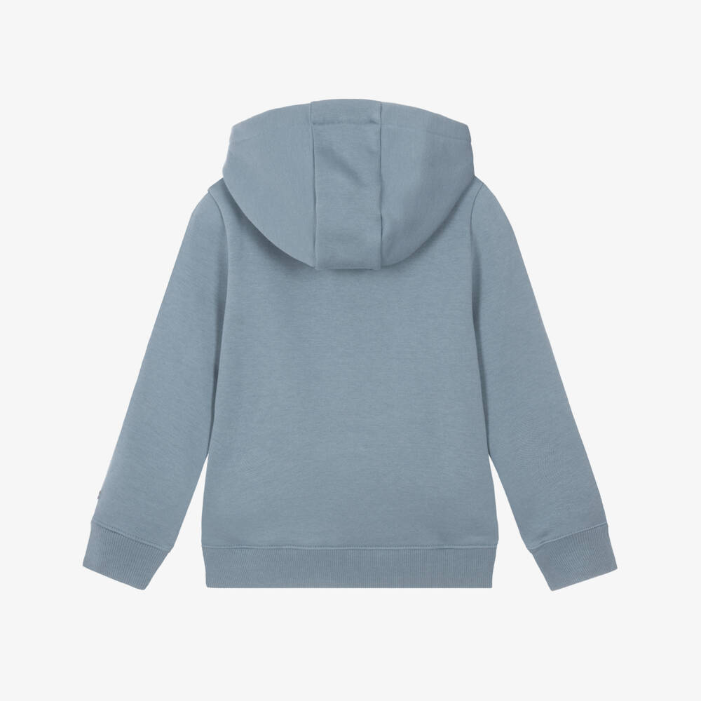 Lacoste-Boys Blue Crocodile Patch Hoodie | Childrensalon