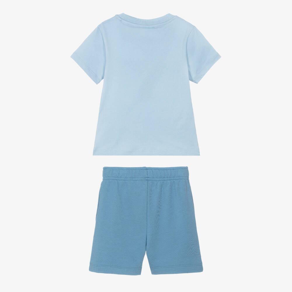 Lacoste-Boys Blue Jersey Crocodile Logo Shorts Set | Childrensalon
