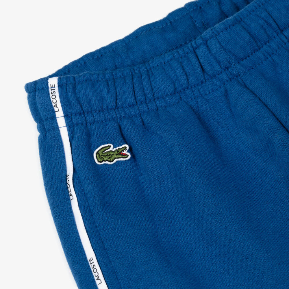 Lacoste-Boys Blue Micro Tape Joggers | Childrensalon