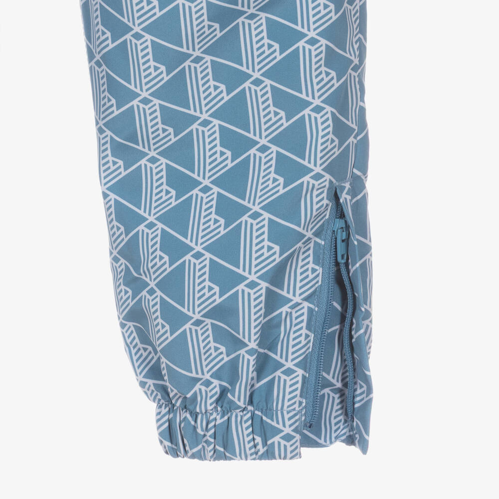 Lacoste-Boys Blue Monogram Logo Zip-Up Tracksuit | Childrensalon