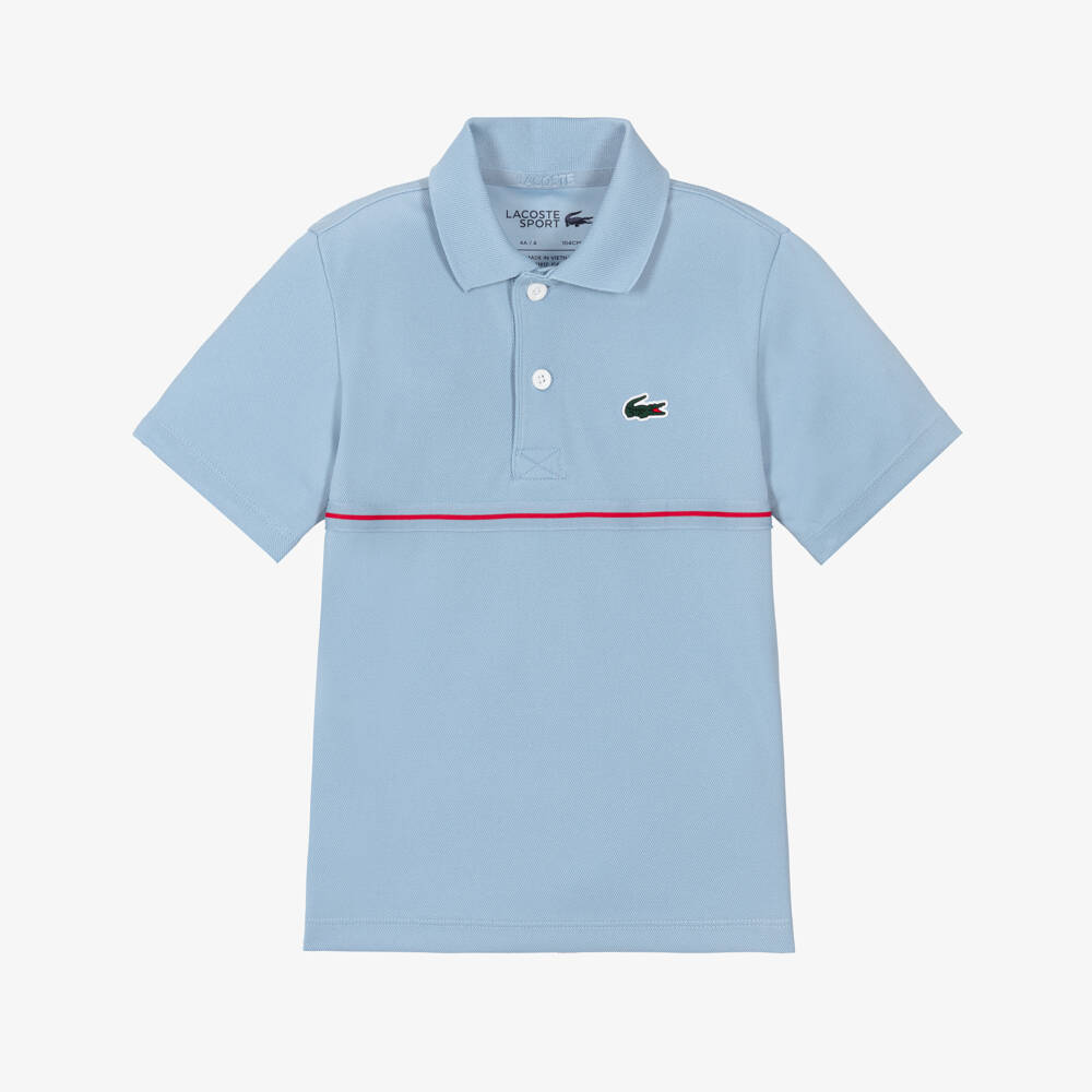 Lacoste-Boys Blue Ultra Dry Technical Polo Shirt | Childrensalon