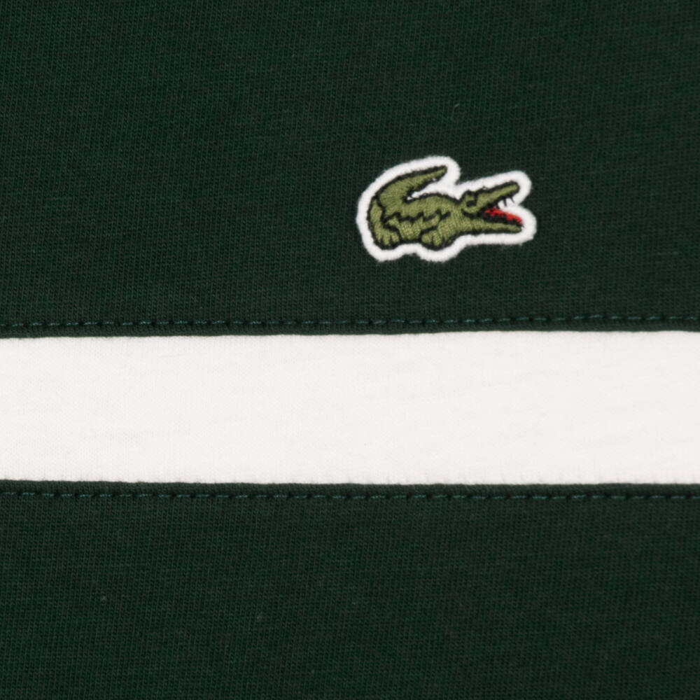 Lacoste-Boys Dark Green Colourblock Cotton T-Shirt | Childrensalon