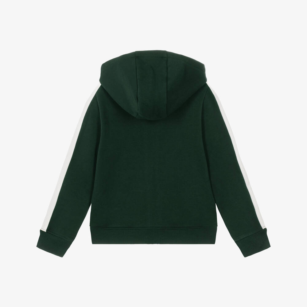 Lacoste-Boys Dark Green Colourblock Zip-Up Top | Childrensalon