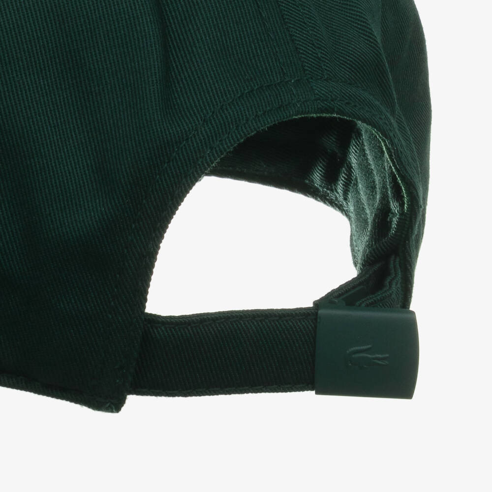 Lacoste-Boys Forest Green Cotton Twill Cap with Crocodile Logo | Childrensalon