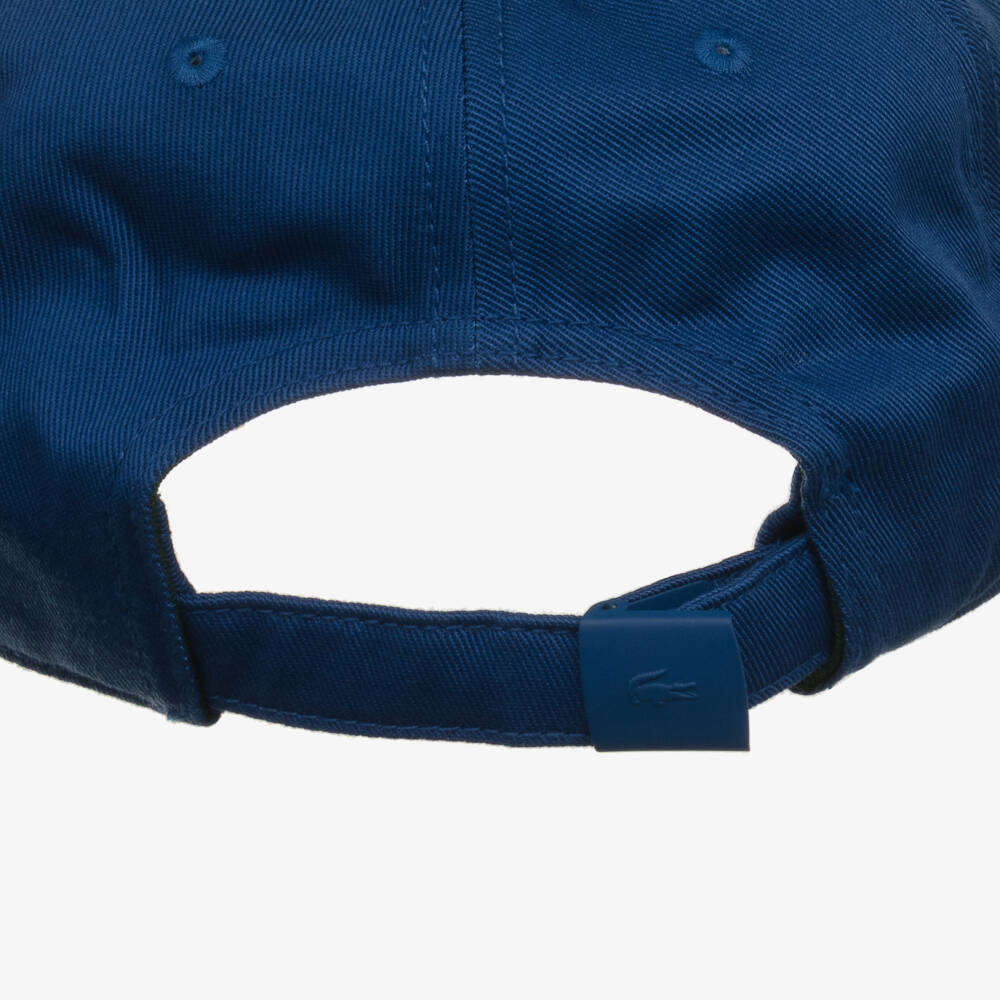 Lacoste-Boys French Blue Cotton Twill Cap with Crocodile Logo | Childrensalon
