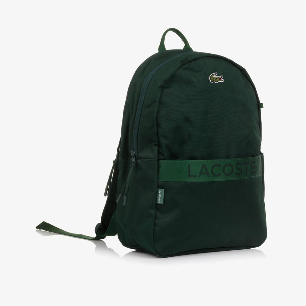 Lacoste-حقيبة ظهر بشعار التمساح لون أخضر للأولاد (42 سم) | Childrensalon