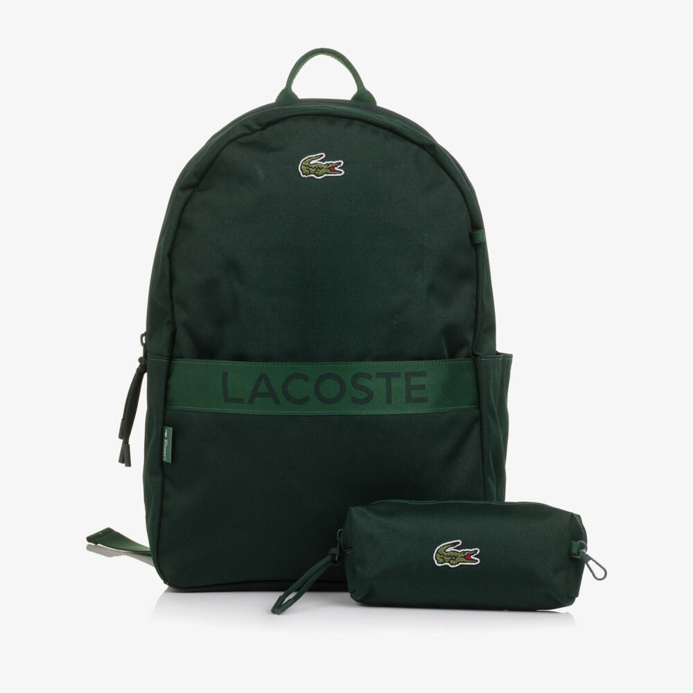 Lacoste-حقيبة ظهر بشعار التمساح لون أخضر للأولاد (42 سم) | Childrensalon