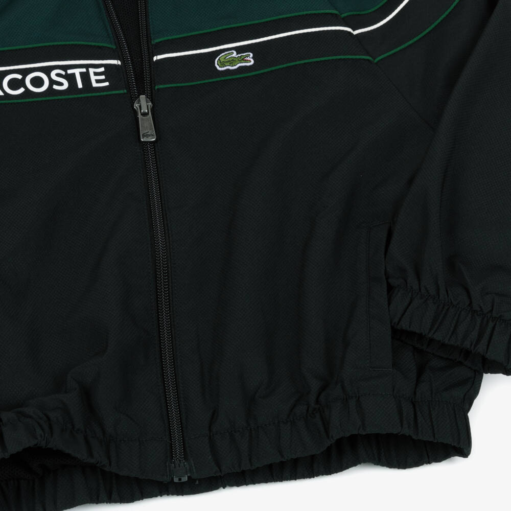 Lacoste-Boys Green & Black Water Repellent Tracksuit | Childrensalon