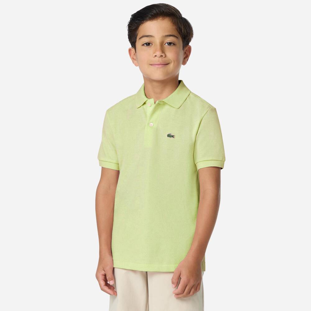 Lacoste-Рубашка поло зеленая из хлопкового пике с крокодилом для мальчиков | Childrensalon