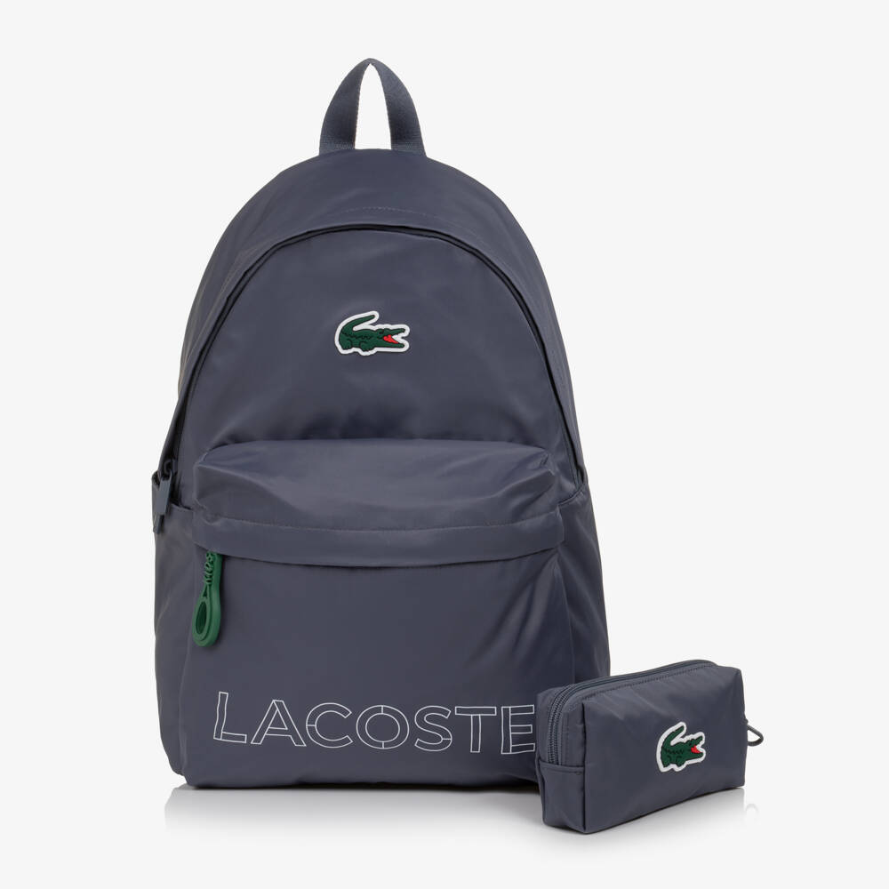 Lacoste-Boys Grey Backpack With Pencil Case (44cm) | Childrensalon
