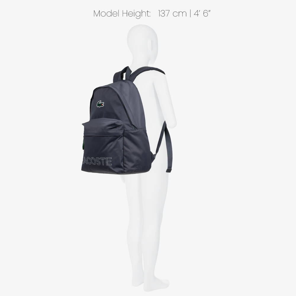 Lacoste-Boys Grey Backpack With Pencil Case (44cm) | Childrensalon