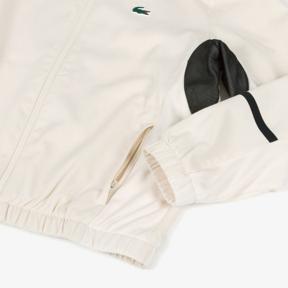 Lacoste-Boys Ivory & Black Logo Print Tracksuit | Childrensalon