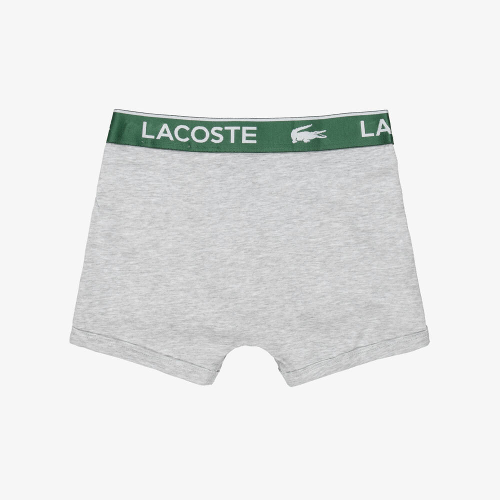 Lacoste-Boys Logo Trim Cotton Boxer Shorts (3 Pack) | Childrensalon