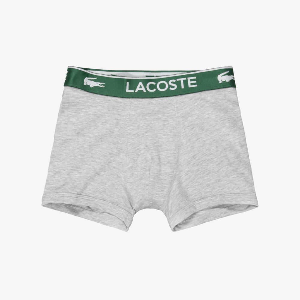 Lacoste-Boys Logo Trim Cotton Boxer Shorts (3 Pack) | Childrensalon