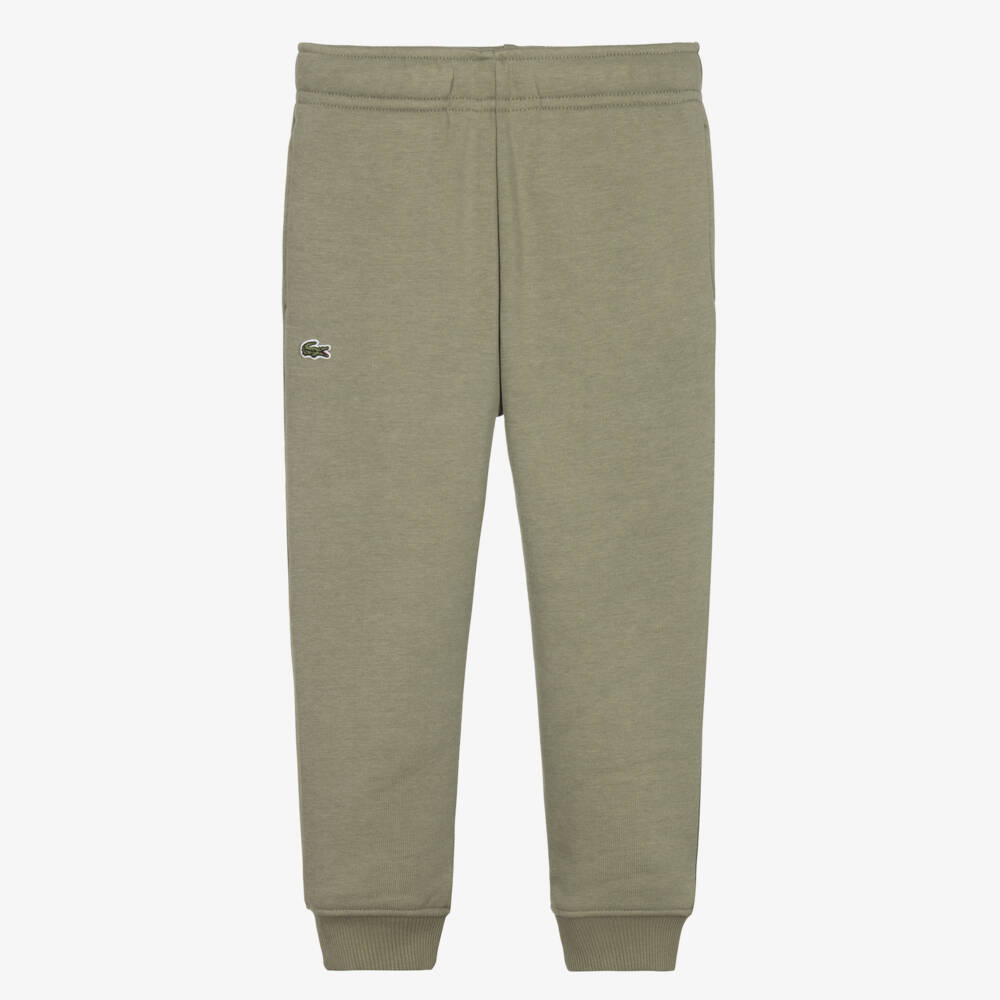 Lacoste-Boys Moss Green Cotton Joggers | Childrensalon