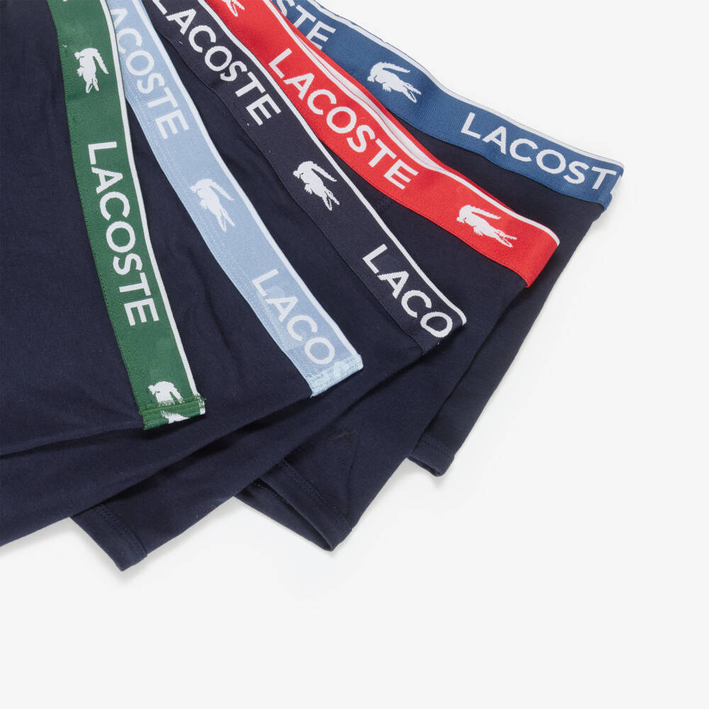Lacoste-Боксеры синие хлопковые с крокодилом для мальчиков (5шт.) | Childrensalon
