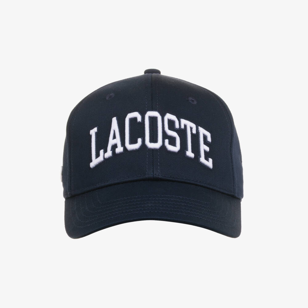 Lacoste-Boys Navy Blue Cotton Logo Cap | Childrensalon