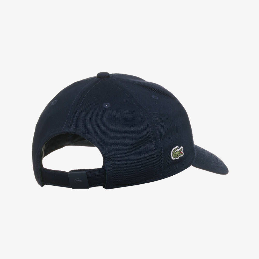 Lacoste-Boys Navy Blue Cotton Logo Cap | Childrensalon