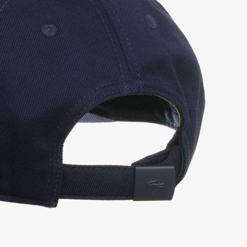 Lacoste-Boys Navy Blue Cotton Logo Cap | Childrensalon