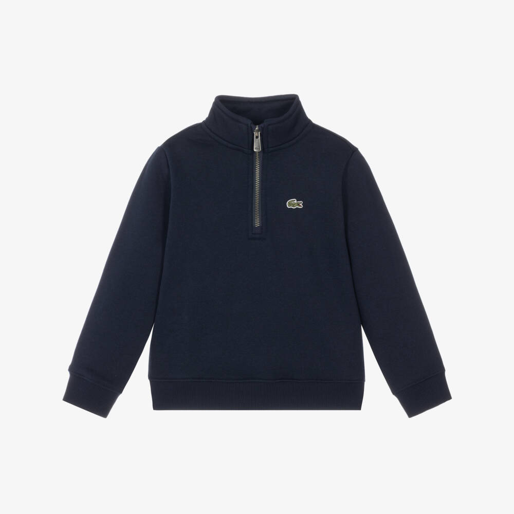 Lacoste-Boys Navy Blue Half-Zip Sweatshirt | Childrensalon