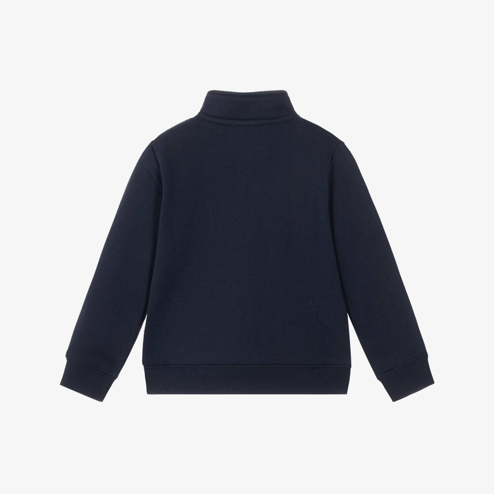 Lacoste-Boys Navy Blue Half-Zip Sweatshirt | Childrensalon