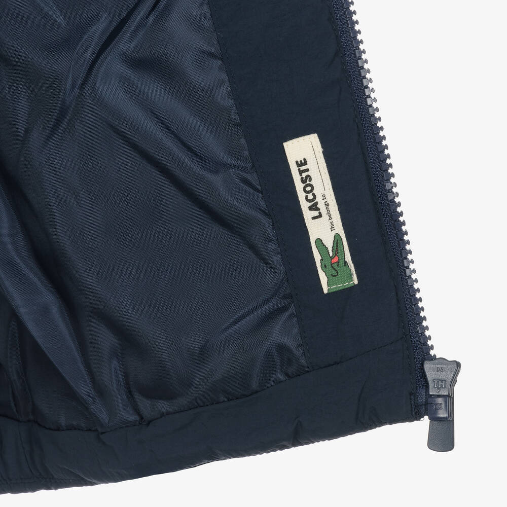 Lacoste-Boys Navy Blue Puffer Jacket | Childrensalon
