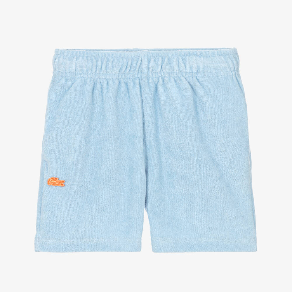 Lacoste-Boys Pale Blue Terry Towelling Shorts | Childrensalon