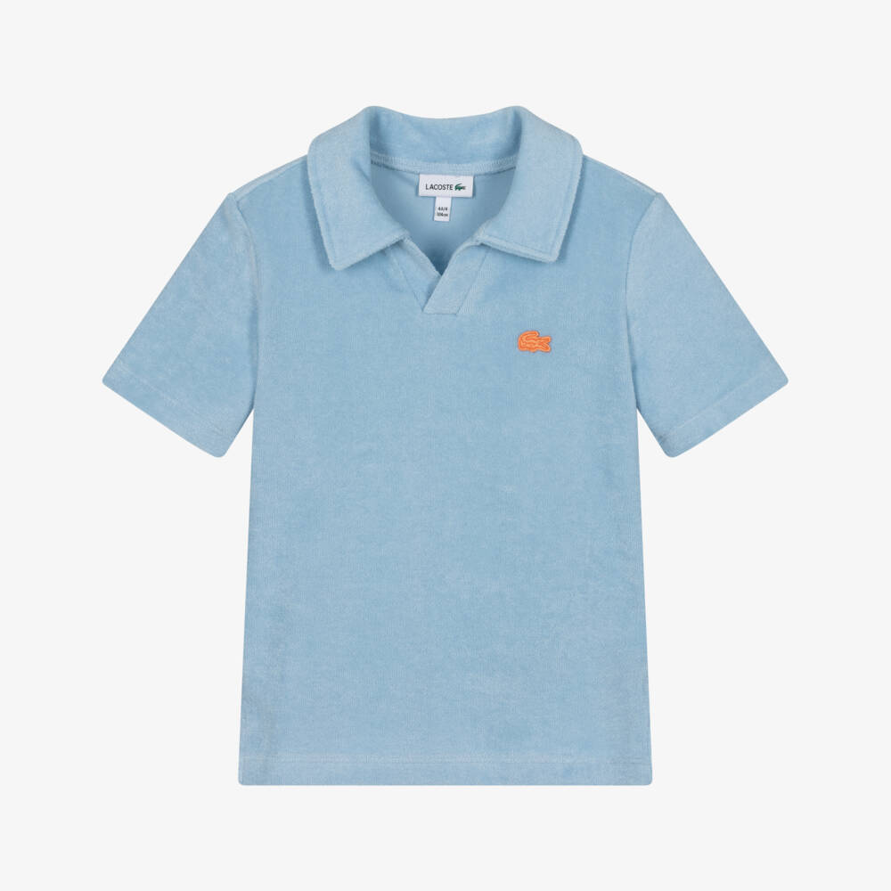 Lacoste-Boys Pale Blue Terry Towelling Top | Childrensalon
