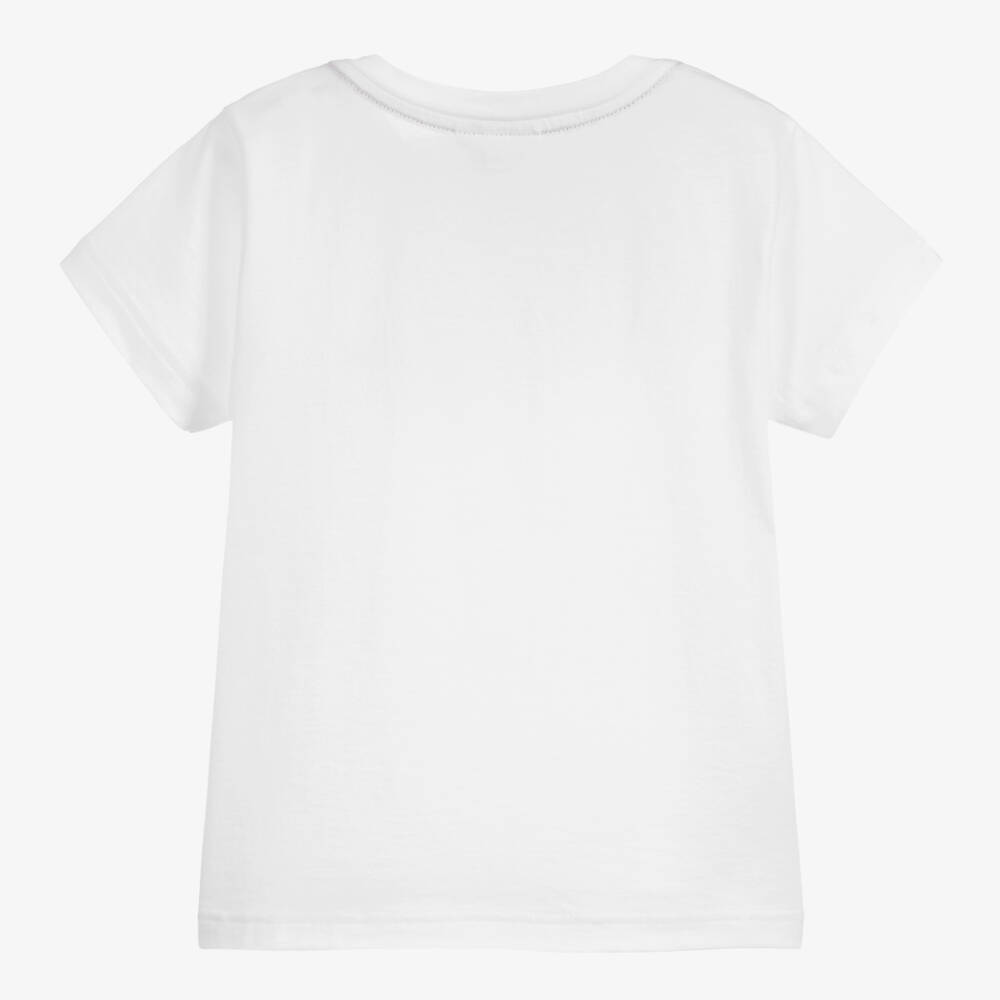 Lacoste-Boys White Cotton Logo T-Shirt | Childrensalon