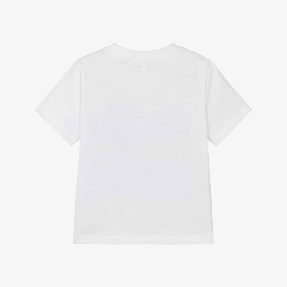 Lacoste-تيشيرت قطن بطبعة التمساح لون أبيض للأولاد | Childrensalon