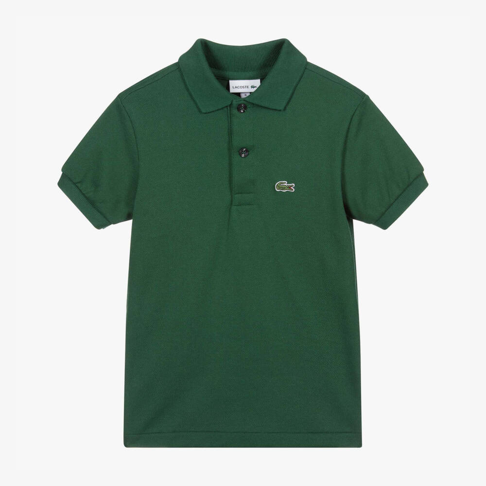 Lacoste Dark Green Cotton Crocodile Polo Shirt Childrensalon Lacoste Dark Green Cotton Crocodile Polo Shirt Childrensalon