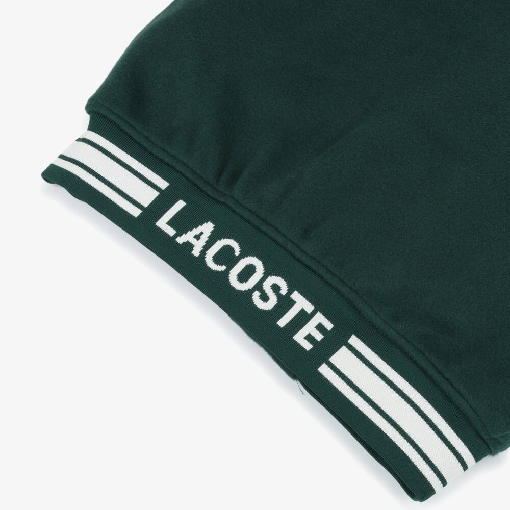 Lacoste-Felted Green Baseball Jacket with Logo Patch | Childrensalon
