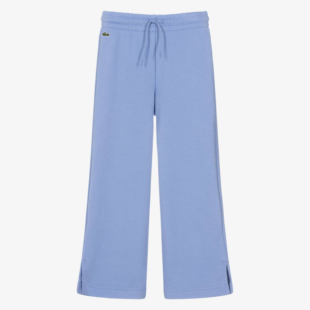 Lacoste-Girls Blue Wide-Leg Drawstring Joggers | Childrensalon