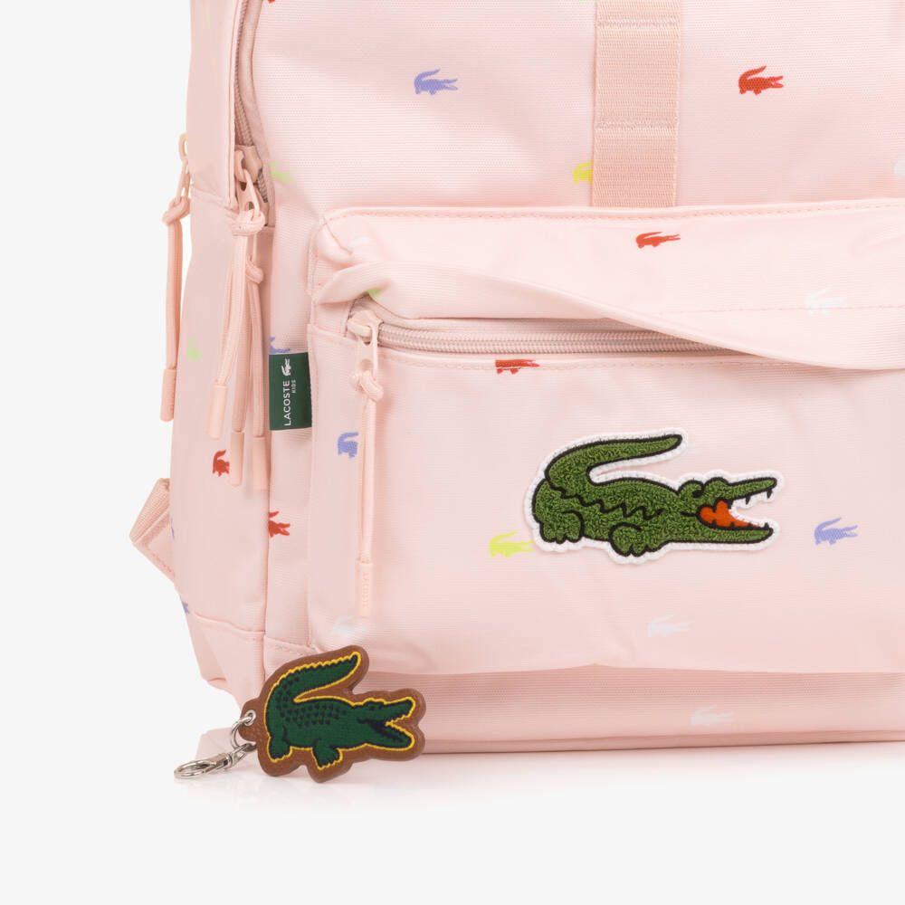 Lacoste-Рюкзак розовый с логотипом крокодила для девочек (42см) | Childrensalon