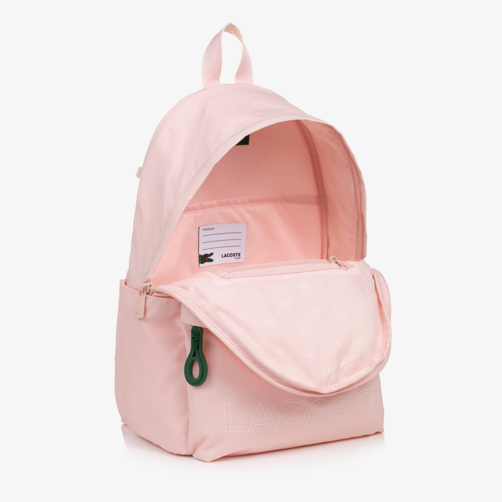 Lacoste-Girls Pink Backpack With Pencil Case (44cm) | Childrensalon